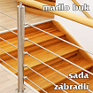 Horní nerezové zábradlí - sada s dřevěným madlem