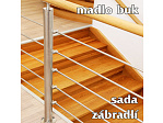 Horní nerezové zábradlí - sada s dřevěným madlem