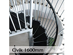 Ocelové schodiště Civik 1600mm