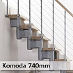Přímé schodiště Komoda 740mm