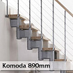 Přímé schodiště Komoda 890mm