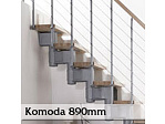 Přímé schodiště Komoda 890mm