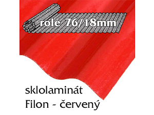 sklolaminát Filon 76/18 červená - vlnitá role sklolaminát Filon 76/18 červená - vlnitá role