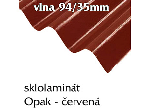 Opak 94/35 červená - vlnité desky Opak 94/35 červená - vlnité desky