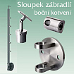 Nerezový sloupek zábradlí pro boční kotvení