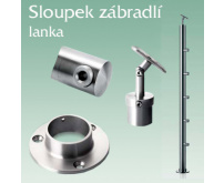 Sloupek nerezového zábradlí pro lanka - průběžný
