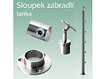 Sloupek nerezového zábradlí pro lanka - průběžný