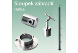 Sloupek nerezového zábradlí pro lanka - průběžný