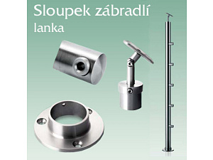 sloupek nerezového zábradlí pro lanka - průběžný sloupek nerezového zábradlí pro lanka - průběžný