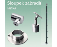Sloupek nerezového zábradlí pro lanka - koncový