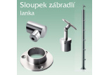 Sloupek nerezového zábradlí pro lanka - koncový
