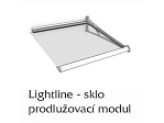Prodlužovací kus stříšky z tvrzeného skla