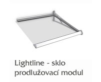 Vchodová stříška Lightline s bezpečnostním sklem - prodlužovací modul