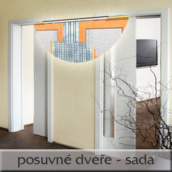 Posuvné dveře do boxu 2x1200mm, sada