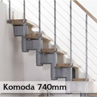 Přímé schodiště Komoda 740mm