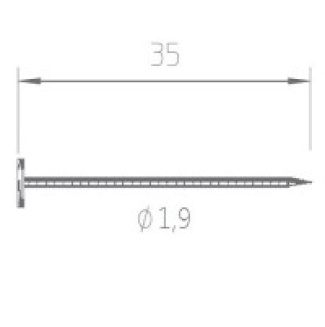 Fasádní hřeb pro vinyBrick V5150 - 1,9x35 mm - drážkovaný, nerez A2/ šedý lak