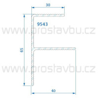 Okopový lemovací &quot;F&quot; profil Twinson  P9543 - hliníkový 66 elox hnědý /6 m