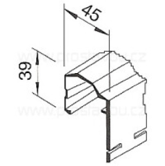 Ukončovací/ventilační U profil velký vinyTec V2112 - bílá 0011 /6 m