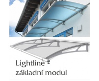 Vchodová stříška Polymer, Lightline XL  2874 x 1420 mm čirá - základní modul