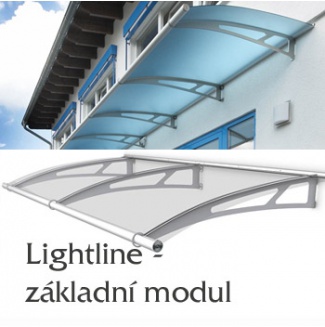 Vchodová stříška Polymer, Lightline XL základní modul 2874 x 1420 mm