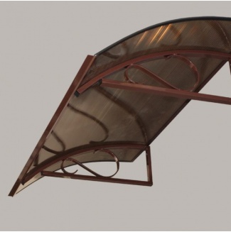 Vchodová stříška Robelit ARCO 150x90x25cm - hnědá