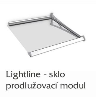 Vchodová stříška Polymer, Lightline s bezpečnostním sklem - prodlužovací modul