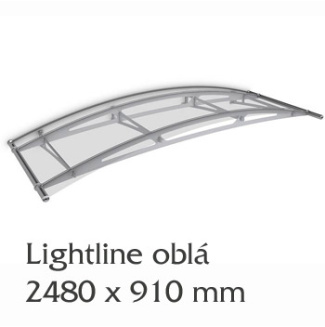 Oblá vchodová stříška 2480 x 910 mm               iiiiiiiiiiiiiii