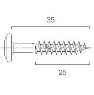 Upevňovací vrut V3535 - 3,5x35 mm - nerez A2, drážka Torx T15